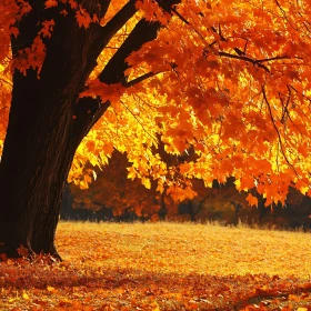 Maple Tree Golden Fall Colors
