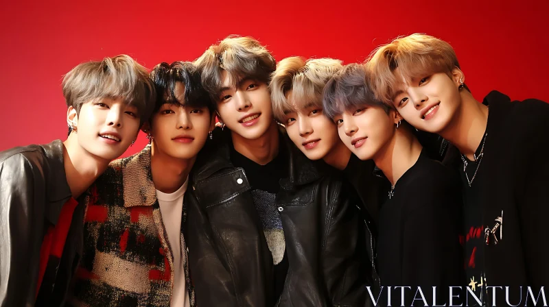 Six Young Men Group Portrait