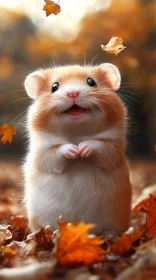 Curious Hamster Embracing Autumn