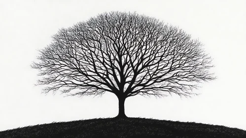 Leafless Tree in Black and White