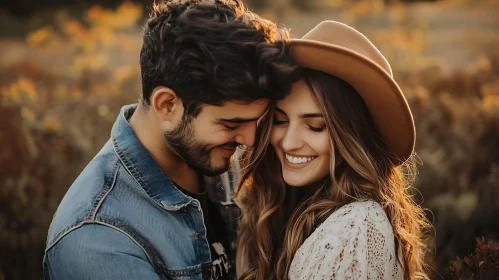 Affectionate Couple in Golden Light