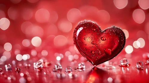 Red Heart with Bokeh Background