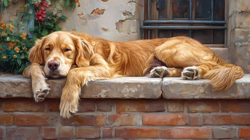 Dog Relaxing by the Window