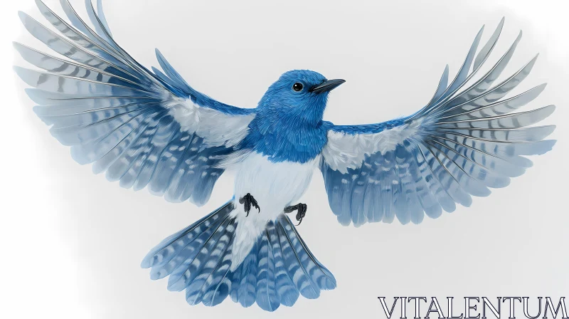 Graceful Blue Bird Soaring