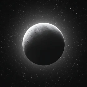 Monochrome Moon Amongst the Stars