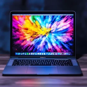 Colorful Abstract Art on Laptop Screen