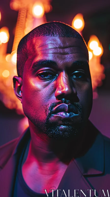 Kanye West Artistic Close-Up Portrait