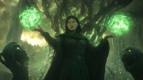 Mystic Woman Casting Spell