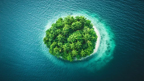 Lush Green Island Amidst Turquoise Waters