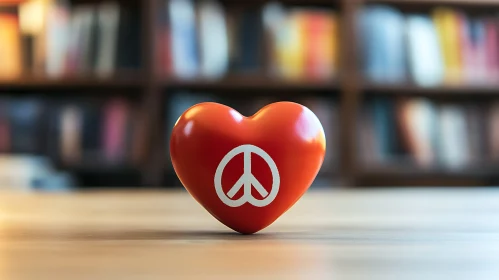 Red Heart with Peace Sign