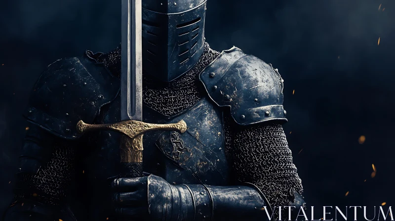 Armored Knight Holding Sword
