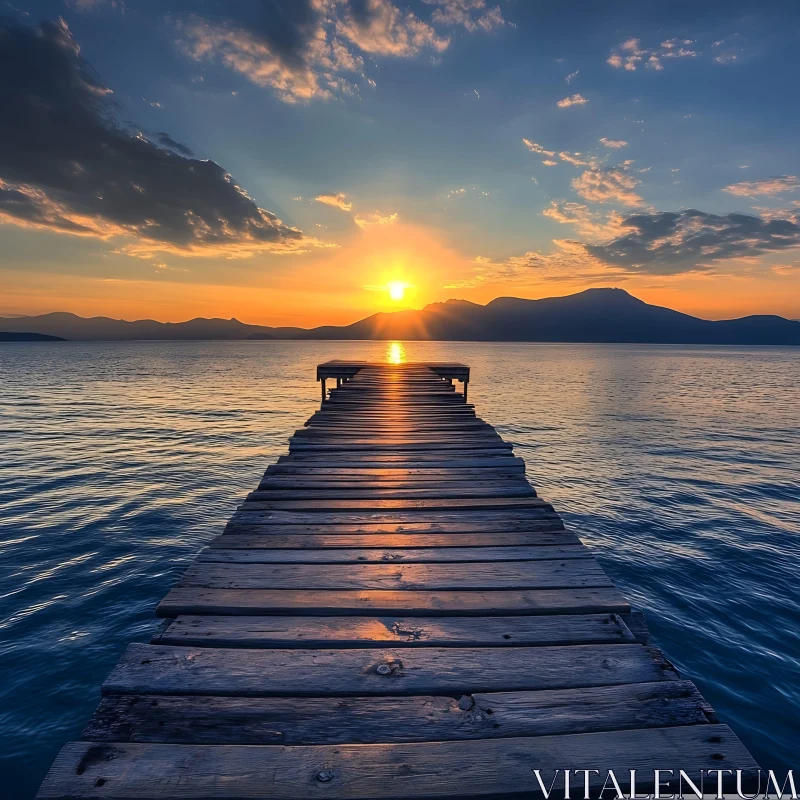Picturesque Sunset at the Lake