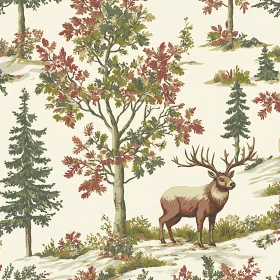 Deer in a Peaceful Woodland