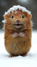 Cute Hamster with Snowflakes