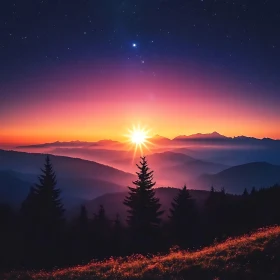 Tranquil Mountain Range at Twilight