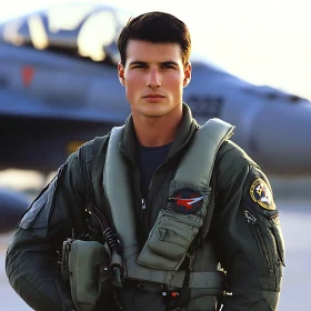 Man in Uniform with Aircraft