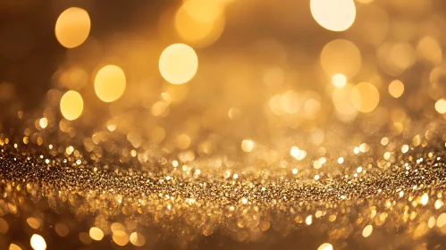 Abstract Golden Sparkle Bokeh Background