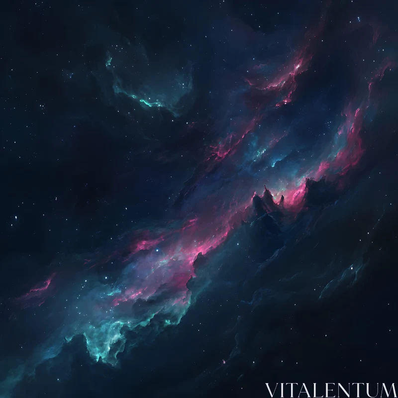 Celestial Nebula: Teal and Rose