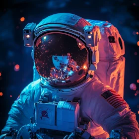 Cosmic Reflection: Astronaut in Deep Space