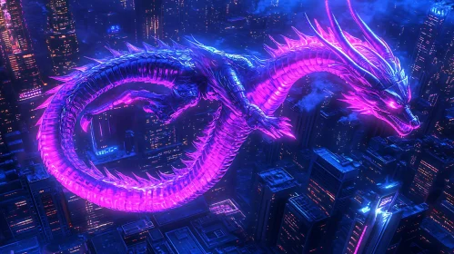 Cyberpunk Dragon City Flight