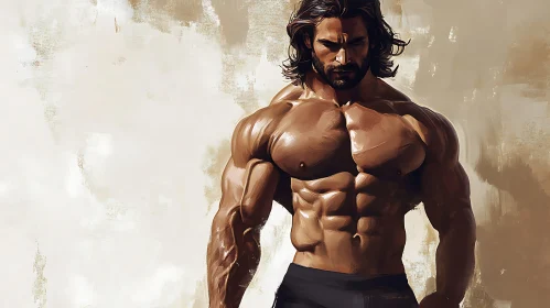 Muscular Man Artistic Depiction