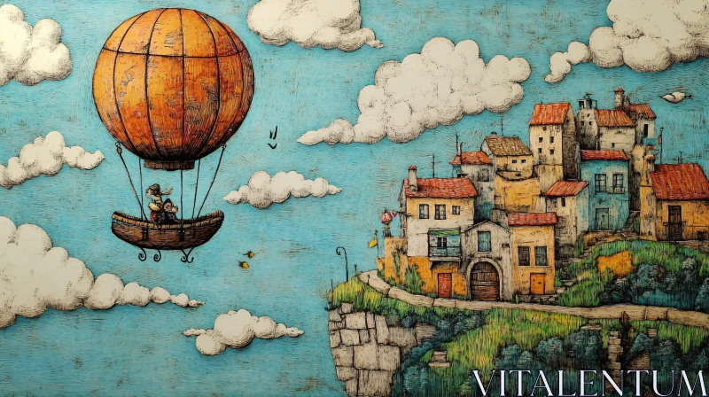 Dreamy Flight Over Quaint Village