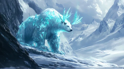 Winter Bear with Ice Antlers