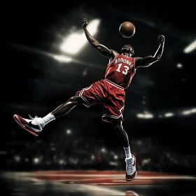 Athlete Jumping for Ball