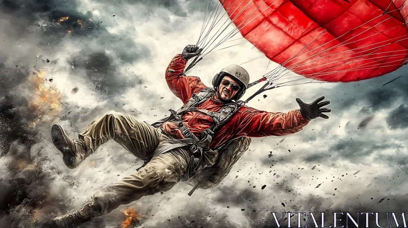 Parachuting Through Chaos: A Moment of Freefall