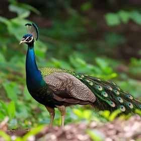 Peacock Portrait in Natural Setting