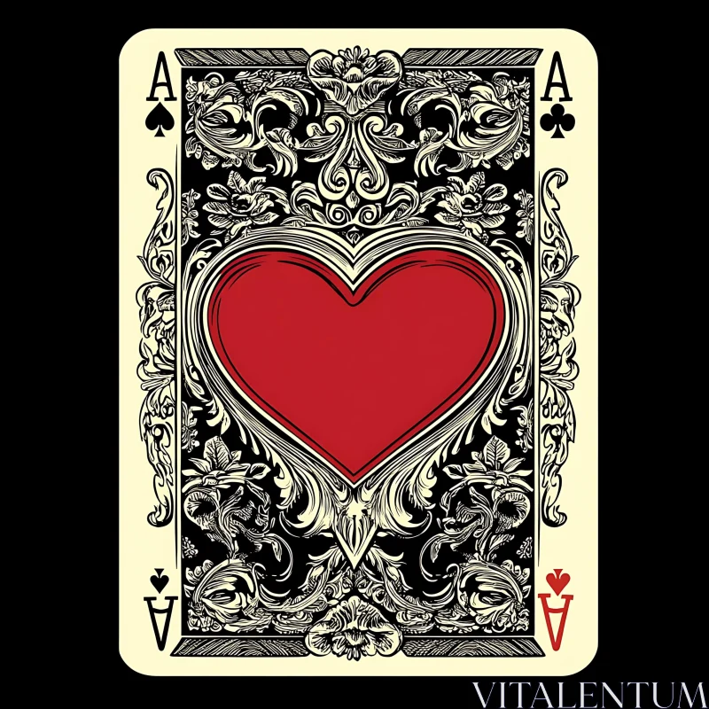 Stylized Ace of Hearts Card Design