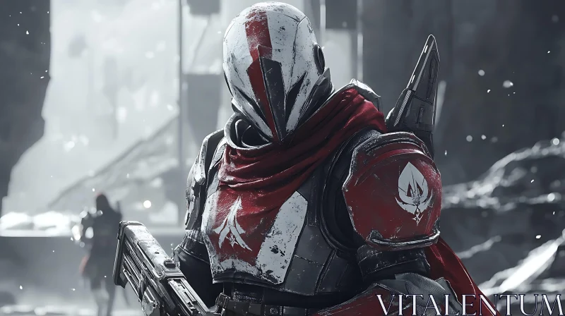 Battle-Ready Warrior in Detailed Armor