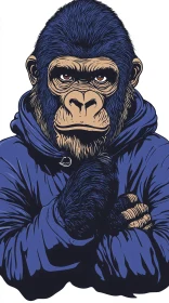 Gorilla Wearing Hoodie Art