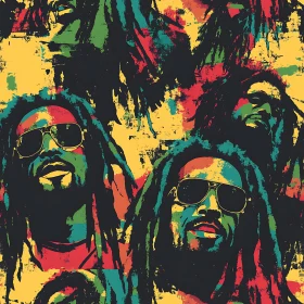 Abstract Man Portrait with Dreadlocks