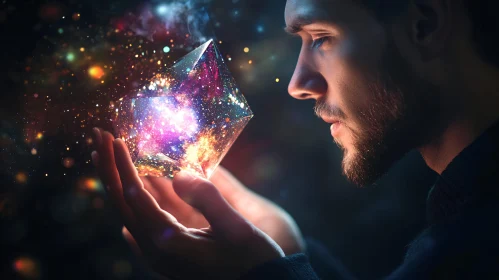 Mystical Prism Held by a Man