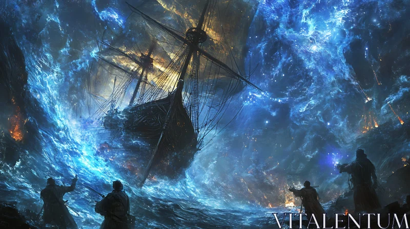 Tempestuous Sea and Ship Artwork