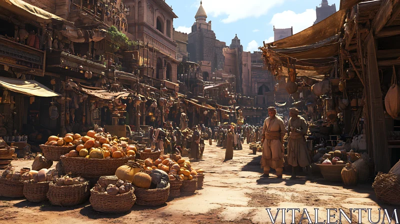 Vibrant Marketplace in Ancient City