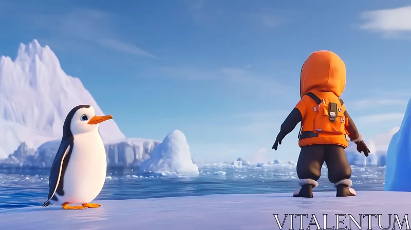 Antarctic Encounter: A Child Meets a Penguin