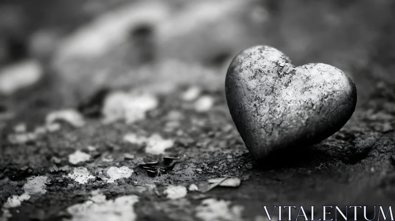 Textured Heart Stone on Ground