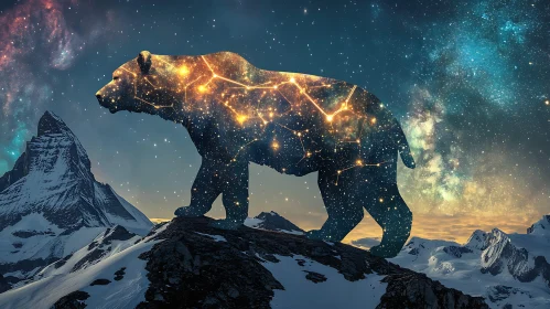 Starry Bear Silhouette
