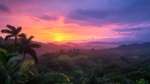 Tropical Sunset Mountain View
