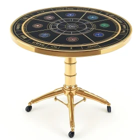 Round Table with Astrological Design