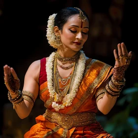 Indian Woman Performing Classical Dance