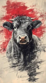 Graffiti-style Cow Art