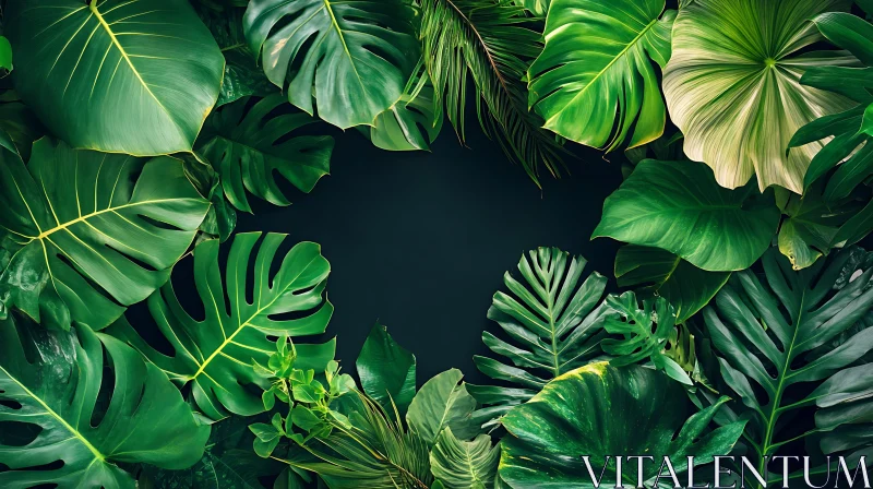 Tropical Green Leaves Background