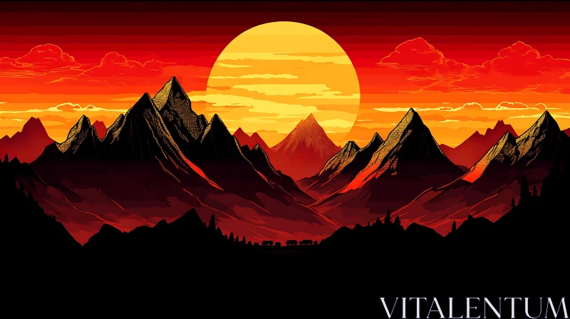 Sunset Mountain Range