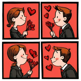 Cartoon Romance: Heart Exchange