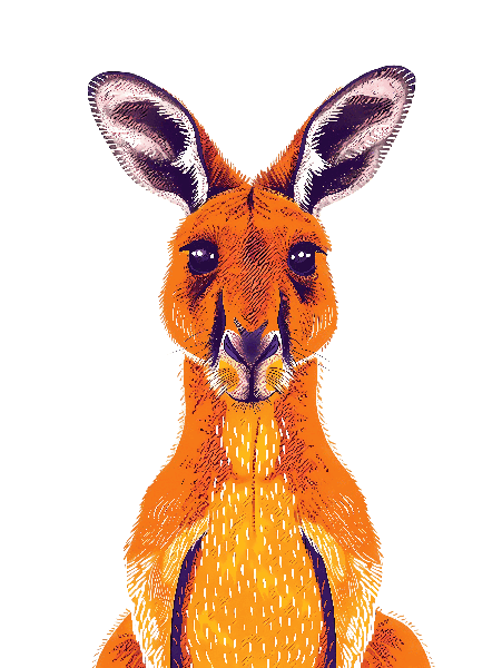 Artistic Kangaroo Illustration for T-shirt Design