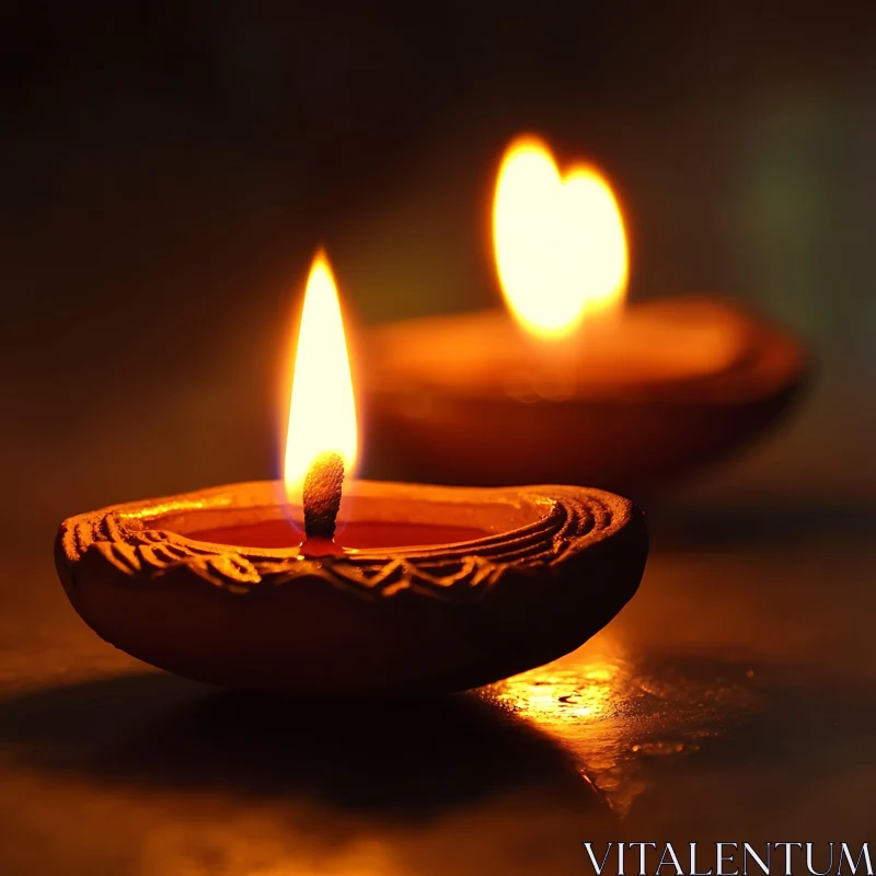 Earthen Diyas Radiating Soft Light