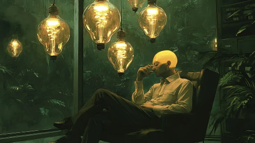 Glowing Head Contemplation